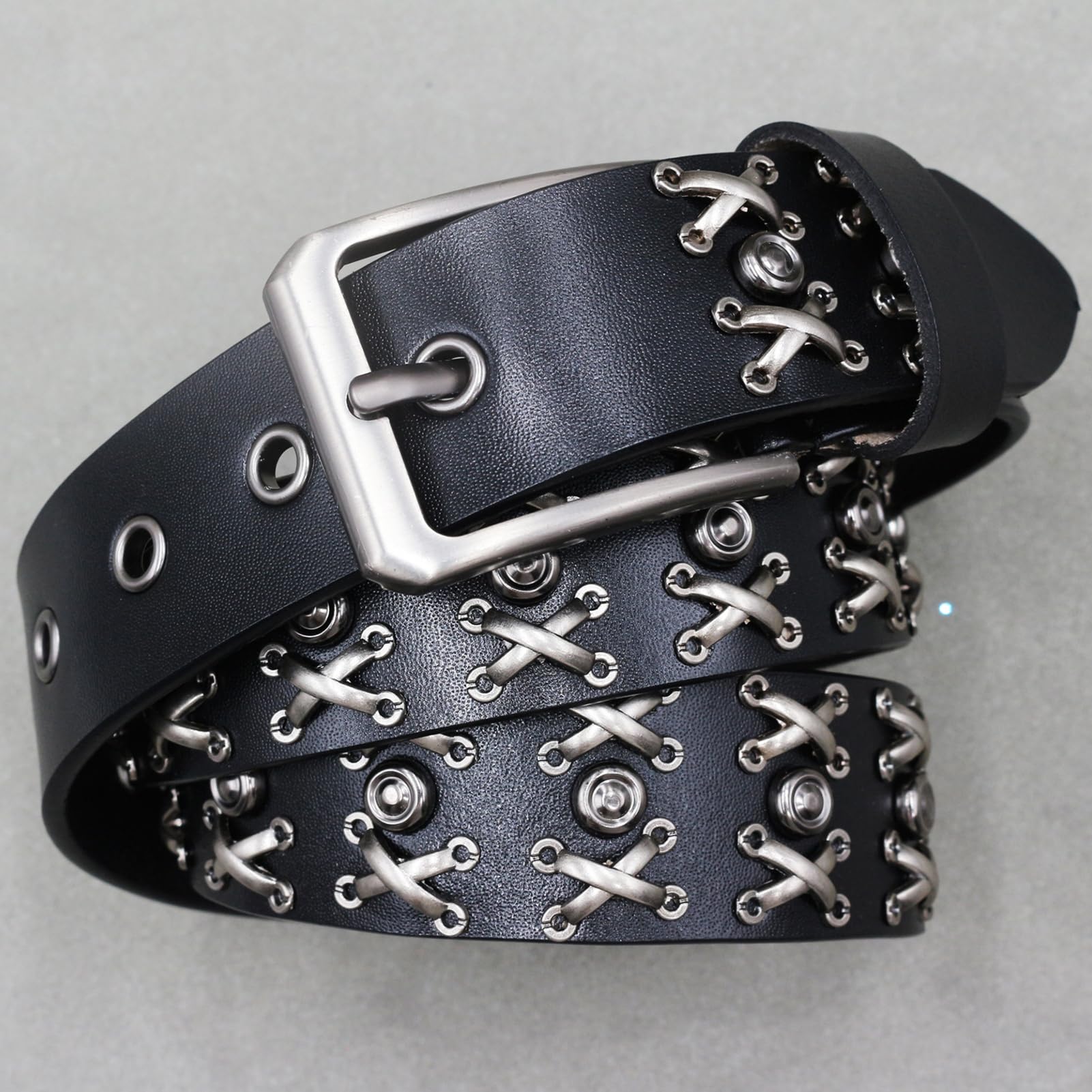 Amazon.com: AGUTALITHIC Men's Women's Studded Circle Cross Rivet